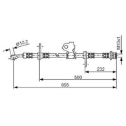 Bosch Brake Hydraulic Hose Line Front Right 1 987 476 322