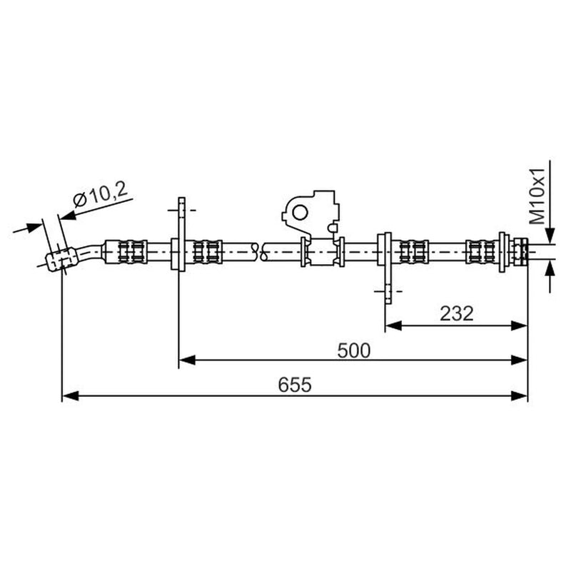 Bosch Brake Hydraulic Hose Line Front Right 1 987 476 322