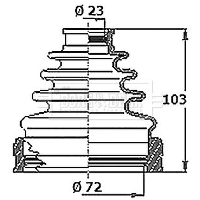 Borg & Beck Drive Shaft Bellow Kit transmission sided BCB6403