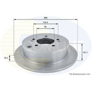 Comline 2 x Solid Rear Brake Discs ADC1036-x2
