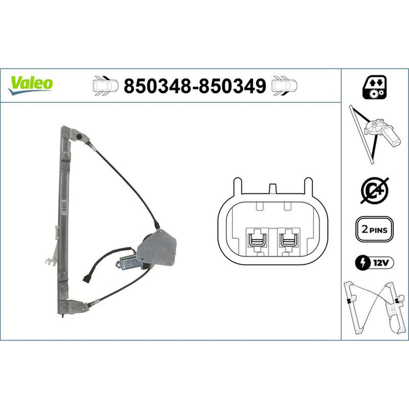 Valeo Electric Window Regulator Lifter Right Front 850349