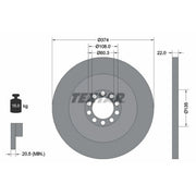 Textar 2 x Solid Front Brake Discs 93015500-x2