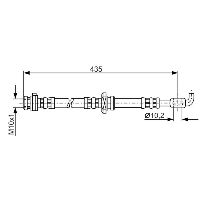Bosch Brake Hydraulic Hose Line Front 1 987 476 911