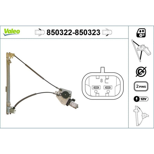 Valeo Electric Window Regulator Lifter Left Front 850322