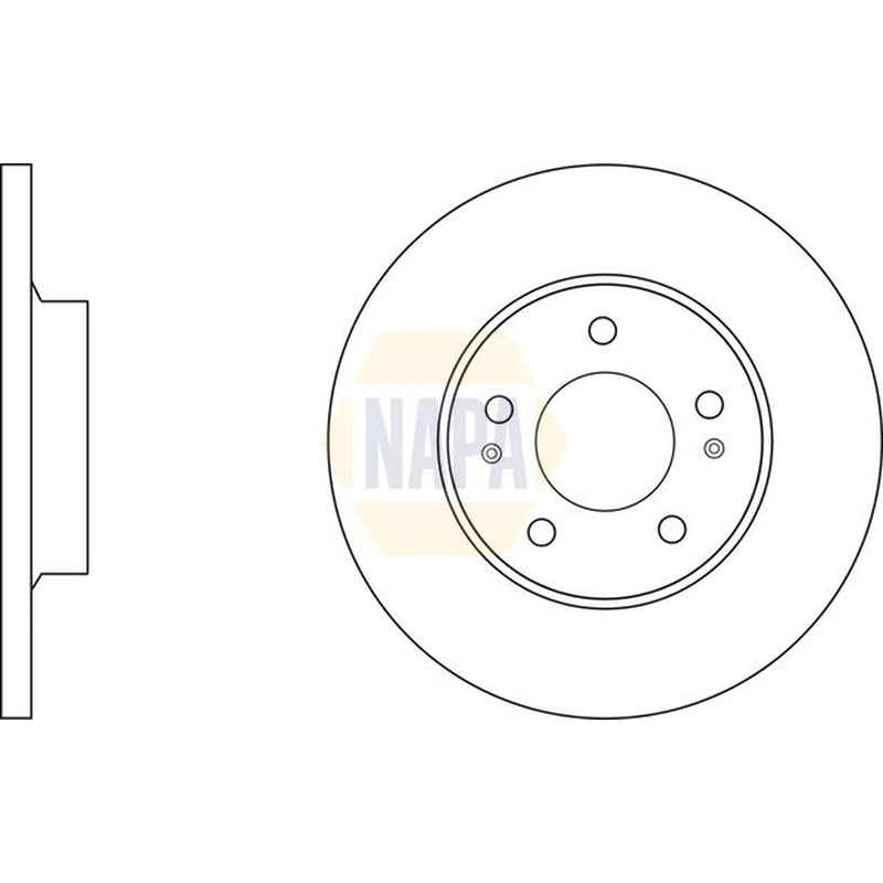 NAPA 2 x Solid Rear Brake Discs NBD5663-x2