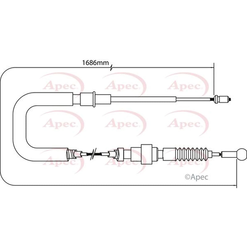 Apec Handbrake Cable Right Rear CAB1011