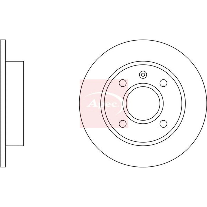 Apec 2 x Solid Front Brake Discs DSK110-x2