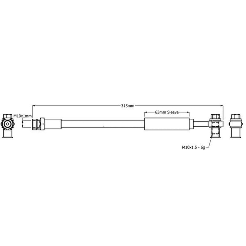 Abtex Brake Hydraulic Hose Line Right ABH1440