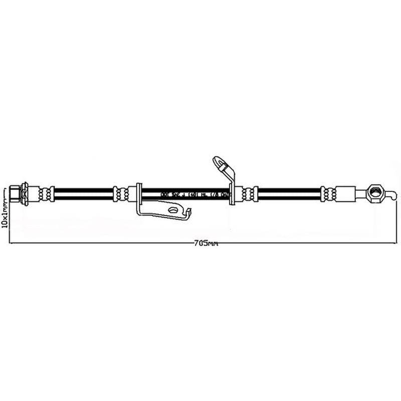 Abtex Brake Hydraulic Hose Line Front Left ABH1344R