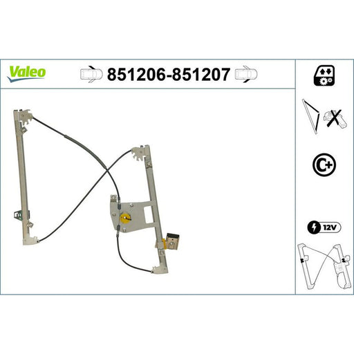 Valeo Electric Window Regulator Lifter Left Front 851206