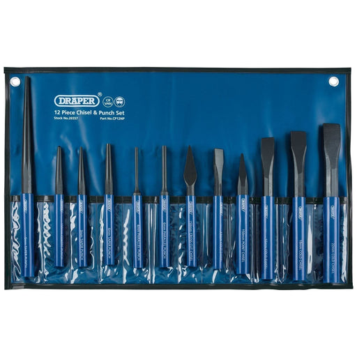 Draper Cold Chisel and Punch Set (12 Piece) 26557 Draper  - Town Parts