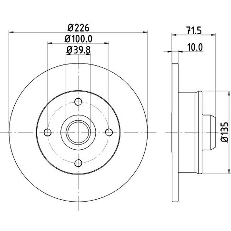 DON 2 x Solid Rear Brake Discs PCD12851-x2
