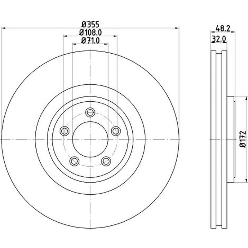 Mintex 2 x Vented Front Brake Discs MDC2111C-x2