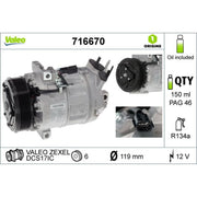 Valeo Air Conditioning Compressor 716670