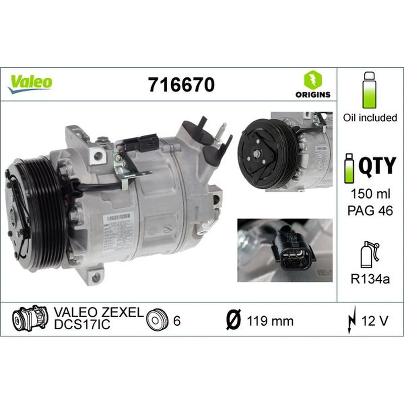 Valeo Air Conditioning Compressor 716670