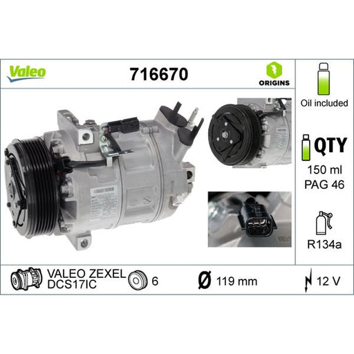 Valeo Air Conditioning Compressor 716670