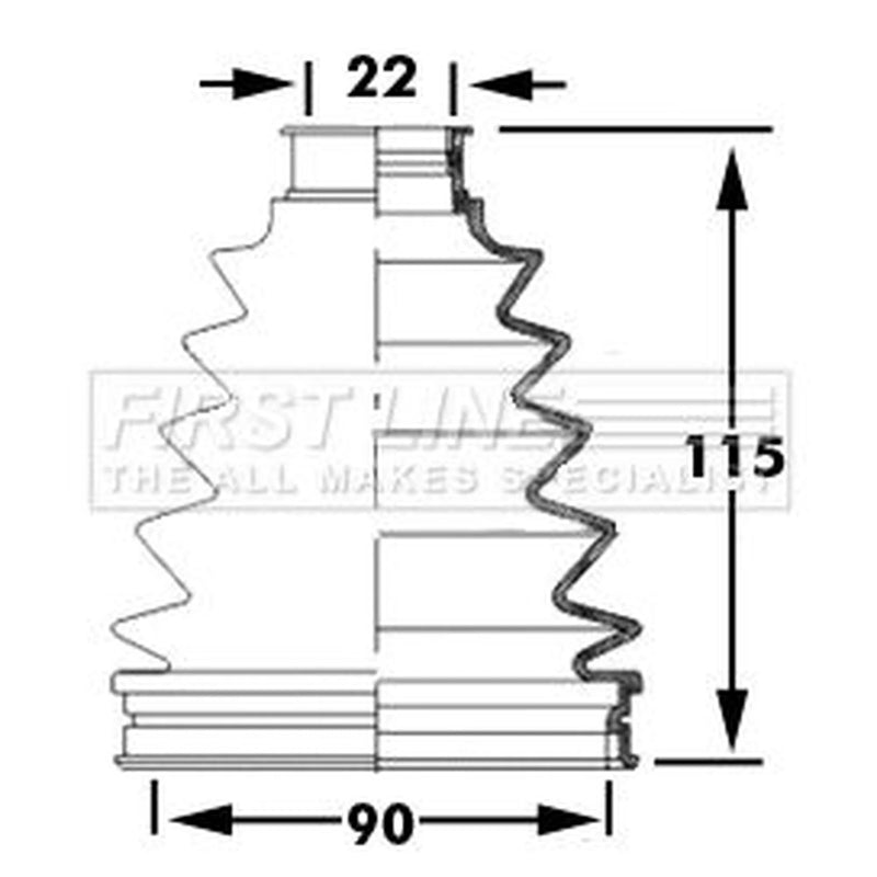 First Line Drive Shaft Bellow Kit Wheel Side FCB6050