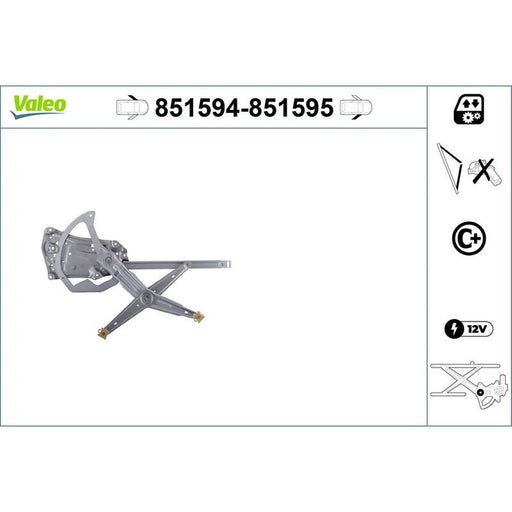 Valeo Electric Window Regulator Lifter Right Front 851595
