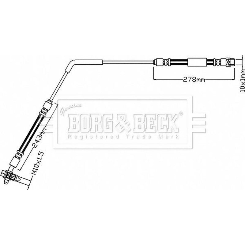 Borg & Beck Brake Hydraulic Hose Line Rear Right BBH8106