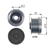 Gates Alternator Overrunning Freewheel Clutch OAP7113
