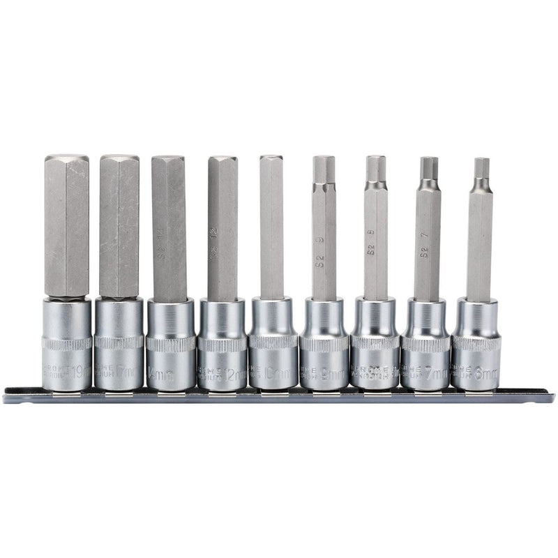 Draper Long Metric Hex. Socket Bit Set, 1/2" Sq. Dr., 100mm (9 Piece) 16308 Draper  - Town Parts