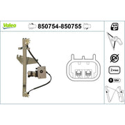Valeo Electric Window Regulator Lifter Right Front 850755