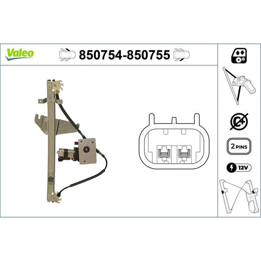 Valeo Electric Window Regulator Lifter Right Front 850755