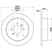 DON 2 x Solid Rear Brake Discs PCD13162