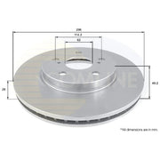 Comline 2 x Vented Front Brake Discs ADC01112V-x2