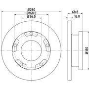 Mintex Lcv Van Kits solid 280mm MVK0018