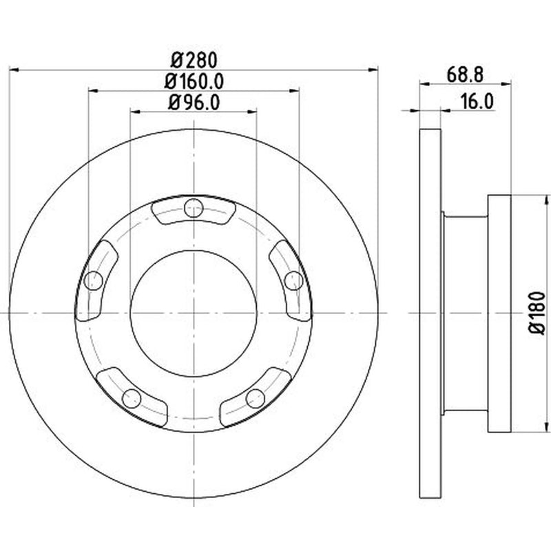 Mintex Lcv Van Kits solid 280mm MVK0018