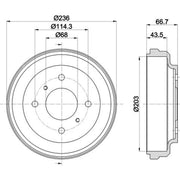 Mintex Brake Drum Assembly Rear MBD306