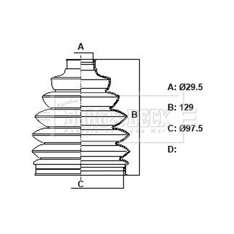 Borg & Beck Drive Shaft Bellow Kit Wheel Side Thermop BCB6427