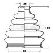 Borg & Beck Drive Shaft Bellow Kit Wheel Side Thermoplast BCB6071