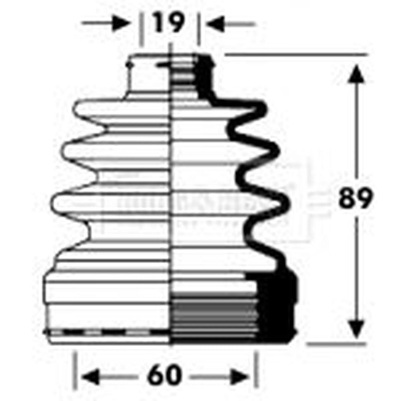 Borg & Beck Drive Shaft Bellow Kit transmission sided BCB2795