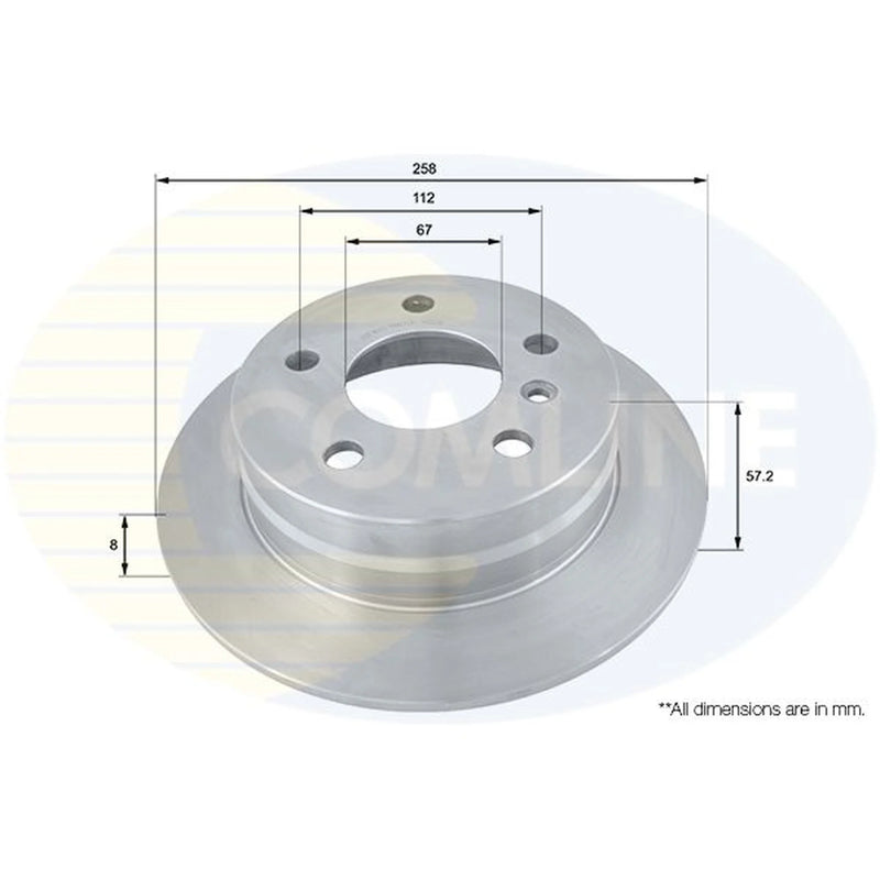 Comline 2 x Solid Rear Brake Discs ADC1643-x2