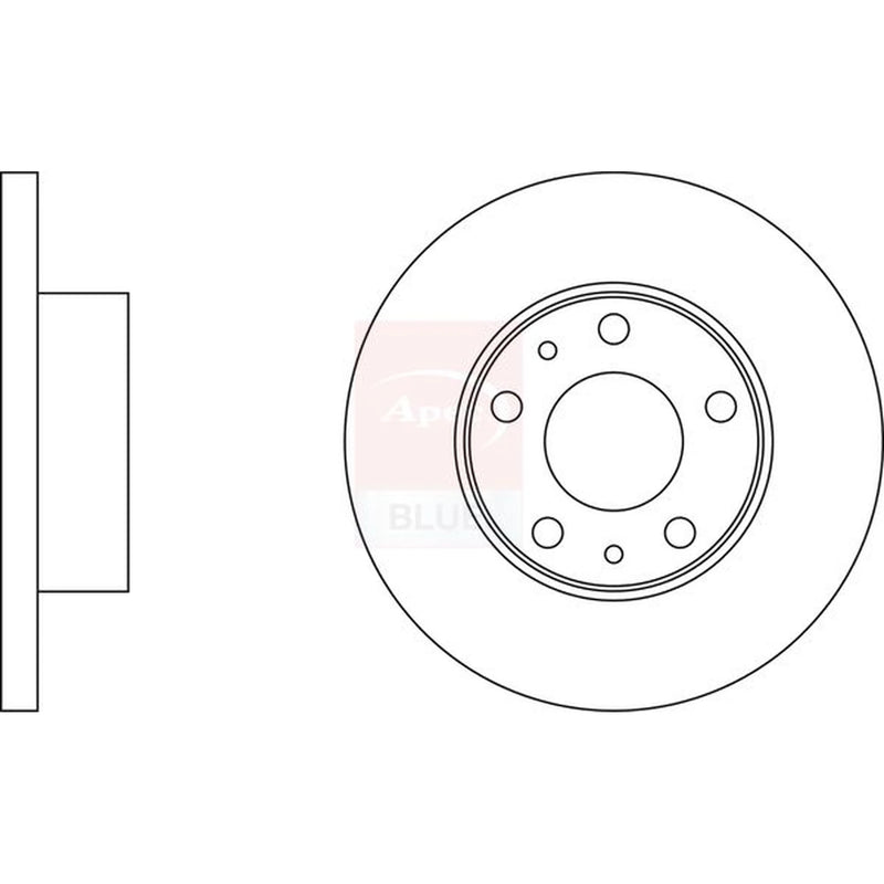 Apec 2 x Solid Front Brake Discs SDK6267-x2