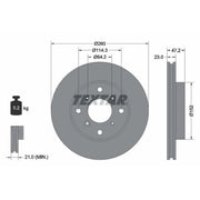Textar 2 x Internally Vented Brake Discs 92078200