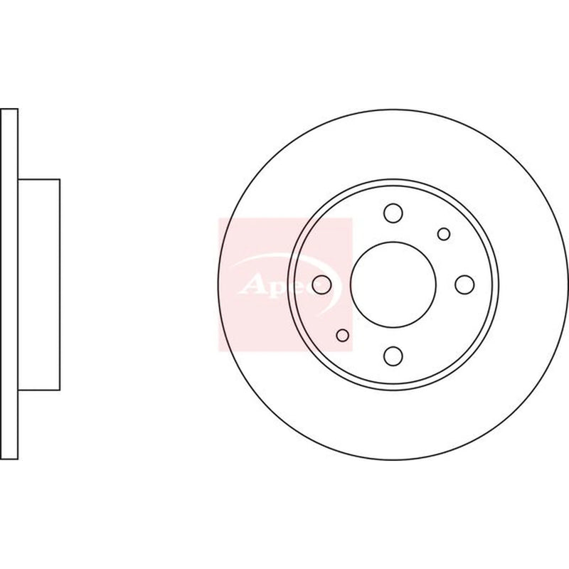 Apec 2 x Solid Rear Brake Discs DSK103-x2
