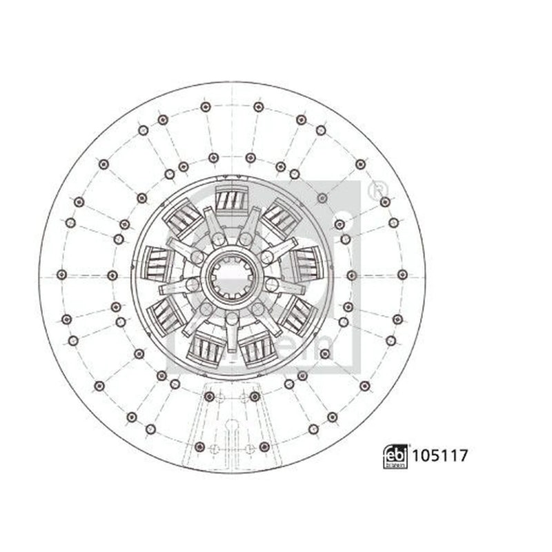 Febi Clutch Friction Disc Plate 395mm 18 Splines 105117