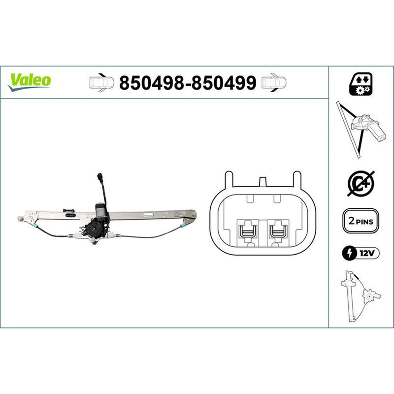 Valeo Electric Window Regulator Lifter Left Front 850498