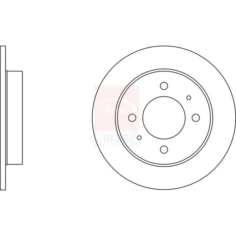 Apec 2 x Solid Rear Brake Discs SDK6226-x2
