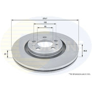 Comline 2 x Vented Front Brake Discs ADC1408V-x2