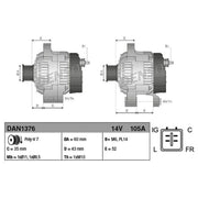 Denso Car Alternator 12V fits Honda Accord VIII 2008-2015 2.4