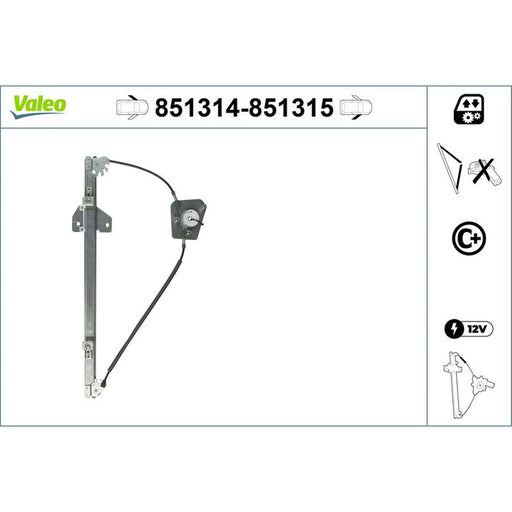 Valeo Electric Window Regulator Lifter Left Front 851314