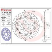 Brembo 2 x Floating Front Brake Disc Brake Discs 78B40865-x2