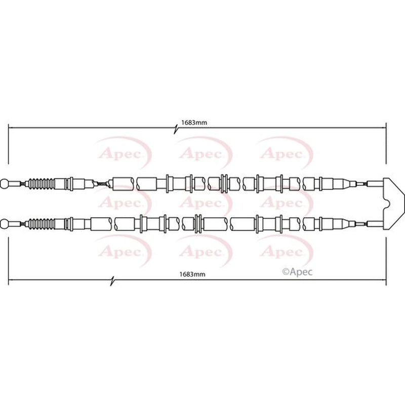Apec Handbrake Cable Right Rear CAB1500