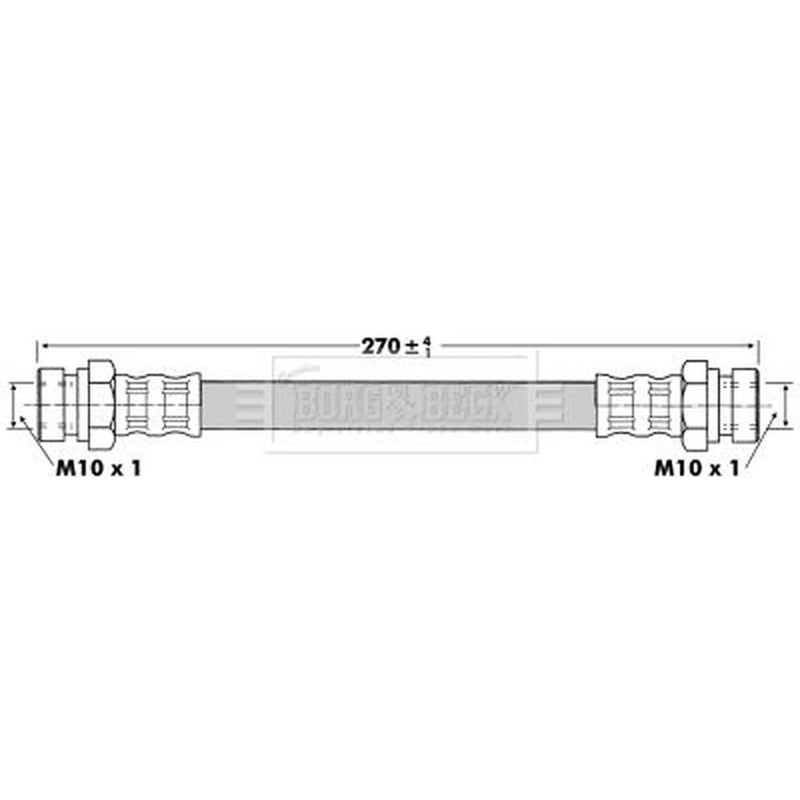 Borg & Beck Brake Hydraulic Hose Line Rear Right BBH6728