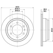 Mintex 2 x Vented Rear Brake Discs MDC986-x2