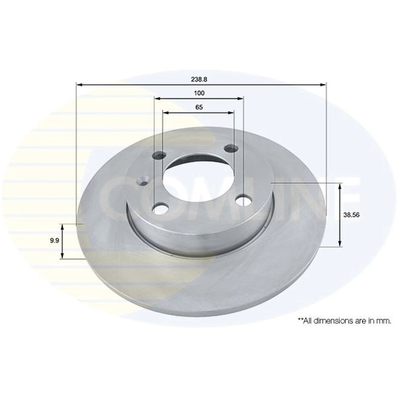 Comline 2 x Solid Front Brake Discs ADC1401-x2